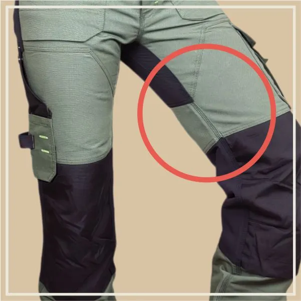 Stretch work pants Bennon Erebos, green, triple seams