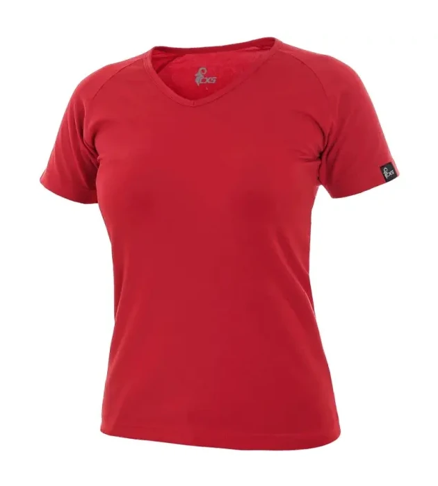 Dámske tričko s výstrihom do V, CXS ELLA, červené