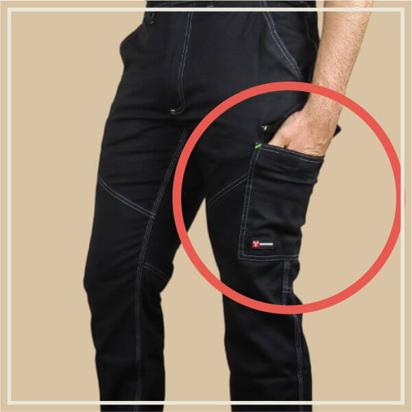 Stretch work trousers Payper Worker Stretch, black, side pocket